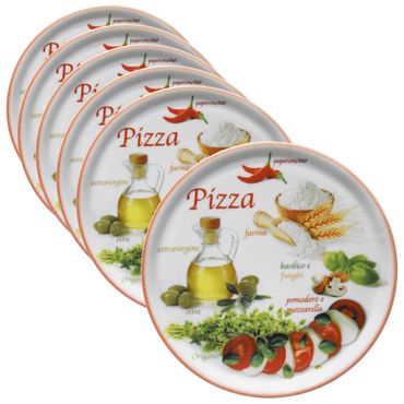 6er Set Pizzateller Napoli Pizzafoods rot 33cm - 04018#ZP2_Bild_2