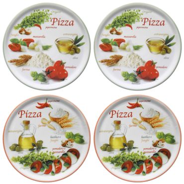 4er Set Pizzateller Napoli Pizzafoods grün + rot 33cm - 04018#ZP1 + 04018#ZP2_Bild_3
