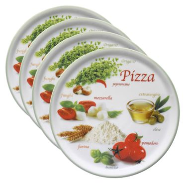 4er Set Pizzateller Napoli Pizzafoods grün 31cm - 04019#ZP1_Bild_1