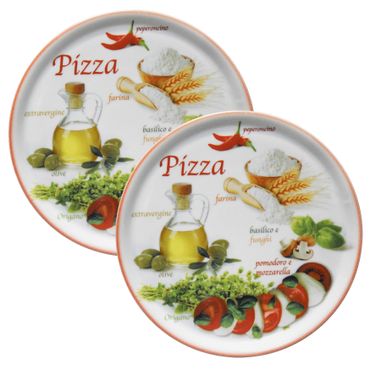 2er Set Pizzateller Napoli Pizzafoods rot 31cm - 04019#ZP2_Bild_1