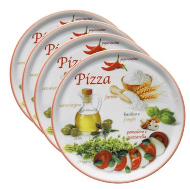 4er Set Pizzateller Napoli Pizzafoods rot 31cm - 04019#ZP2_Bild_1