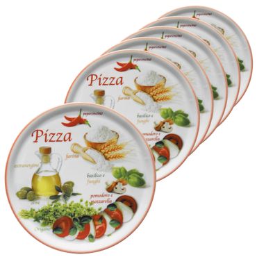6er Set Pizzateller Napoli Pizzafoods rot 31cm - 04019#ZP2_Bild_1