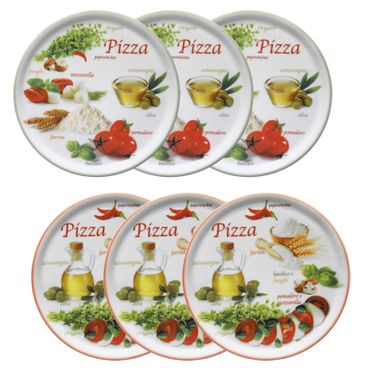 6er Set Pizzateller Napoli Pizzafoods grün + rot 31cm - 04019#ZP2 + 04019#ZP1_Bild_5