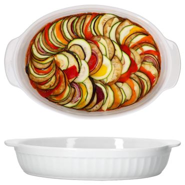 2er Set Arte Regal Auflaufform Nr. 01 weiß oval mit Henkel groß - 03845_Bild_8