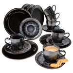 18tlg. Kaffeeservice Zakynthos Reactive Glaze Grey Black - 24328312_Bild_1