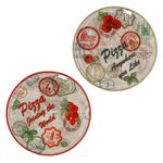 2er Set Pizzateller Charme Red + Charme grün - Rom rot + Moskau grün - 31cm - 04019#ZCHAR + 04019#ZCHAV_Bild_1