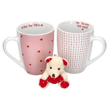 3tlg. Boltze Illum Nina Kaffeebecher rosa mit Schlüsselanhänger - 2013639_Bild_1