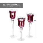 B. F. 3tlg Set Windlicht Manou Rot hell - 1015760_Bild_3