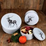 B. F. 3tlg Set Fredi Luis Gebäckdose mit Rentier Grau aus Metall - 2012429_Bild_2