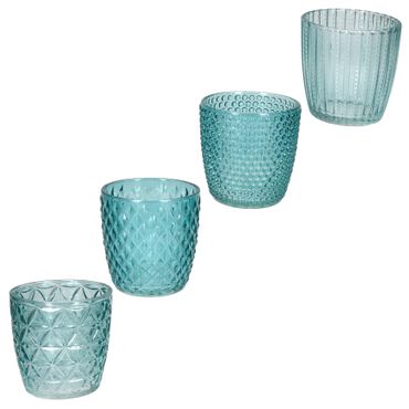 B. F. 4tlg Set Windlicht Marilu eisblau verschiedene Dekore - 2019848_Bild_1