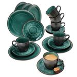 18tlg. Kaffeeservice Leros reactive glaze bluegreen - 24328350_Bild_1