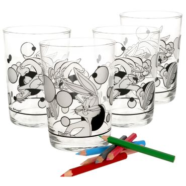 4er Set Bugs Bunny Glas zum Anmalen 350ml - 0168440_Bild_1