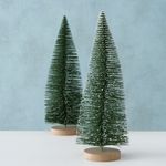 B. 2tlg. Set Deko-Aufsteller Tarvo Tanne grün + Tanne Schnee - 1015289_Bild_2
