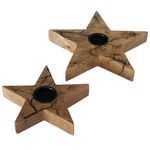B. 2tlg Set Teelichthalter Percha Stern FLACH aus Mango Holz - 2013425_Bild_1