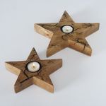 B. 2tlg Set Teelichthalter Percha Stern FLACH aus Mango Holz - 2013425_Bild_3