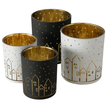 B. 4tlg Set Windlicht Little Town schwarz & weiß - 2012905_Bild_1