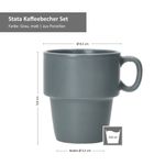 6er Set Kaffeebecher mit Ständer Stata Vessia Grau Porzellan - 11801_Bild_5