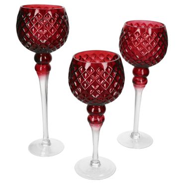 B./2 3tlg Set Windlicht Manou Pink weinrot - 7418800_Bild_1