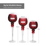 B./2 3tlg Set Windlicht Manou Pink weinrot - 7418800_Bild_5