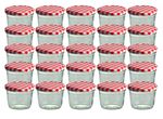 CAPCRO 25er Set Sturzglas 230 ml Marmeladenglas Einmachglas Einweckglas To 82 rot karierter Deckel_Bild_2