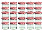 CAPCRO 25er Set Sturzglas 125 ml Marmeladenglas Einmachglas Einweckglas To 66 rot karierter Deckel_Bild_2