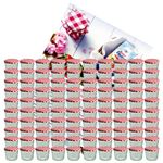 100er Set Sturzglas 230 ml Marmeladenglas Einmachglas Einweckglas To 82 rot karierter Deckel incl. Diamant-Zucker Gelierzauber Rezeptheft_Bild_3