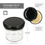 25er Set Sturzglas 125 ml Marmeladenglas Einmachglas Einweckglas To 66 schwarzer Deckel incl. Diamant-Zucker Gelierzauber Rezeptheft_Bild_6