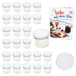 25er Set Sturzglas 125 ml Marmeladenglas Einmachglas Einweckglas To 66 weißer Deckel incl. Diamant-Zucker Gelierzauber Rezeptheft_Bild_2
