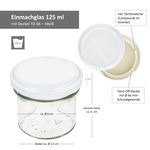 25er Set Sturzglas 125 ml Marmeladenglas Einmachglas Einweckglas To 66 weißer Deckel incl. Diamant-Zucker Gelierzauber Rezeptheft_Bild_6