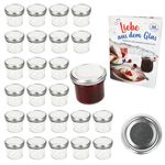 25er Set Sturzglas 125 ml Marmeladenglas Einmachglas Einweckglas To 66 silberner Deckel incl. Diamant-Zucker Gelierzauber Rezeptheft_Bild_1