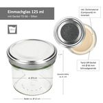 25er Set Sturzglas 125 ml Marmeladenglas Einmachglas Einweckglas To 66 silberner Deckel incl. Diamant-Zucker Gelierzauber Rezeptheft_Bild_6