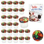 25er Set Sturzglas 125 ml Marmeladenglas Einmachglas Einweckglas To 66 Obst Dekor Deckel incl. Diamant-Zucker Gelierzauber Rezeptheft_Bild_2