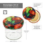 25er Set Sturzglas 125 ml Marmeladenglas Einmachglas Einweckglas To 66 Obst Dekor Deckel incl. Diamant-Zucker Gelierzauber Rezeptheft_Bild_6