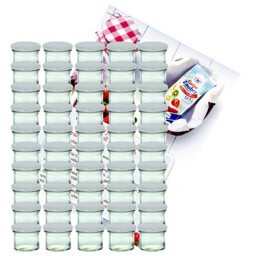 50er Set Sturzglas 125 ml Marmeladenglas Einmachglas Einweckglas To 66 weißer Deckel incl. Diamant-Zucker Gelierzauber Rezeptheft_Bild_3