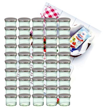 75er Set Sturzglas 125 ml Marmeladenglas Einmachglas Einweckglas To 66 silberner Deckel incl. Diamant-Zucker Gelierzauber Rezeptheft_Bild_1