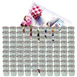 100er Set Sturzglas 230 ml Marmeladenglas Einmachglas Einweckglas To 82 silberner Deckel incl. Diamant-Zucker Gelierzauber Rezeptheft_Bild_1