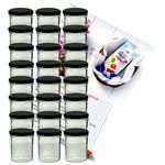 24er Set Sturzglas 350 ml Marmeladenglas Einmachglas Einweckglas To 82 schwarzer Deckel incl. Diamant-Zucker Gelierzauber Rezeptheft_Bild_1