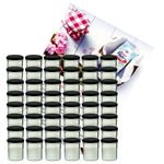48er Set Sturzglas 350 ml Marmeladenglas Einmachglas Einweckglas To 82 schwarzer Deckel incl. Diamant-Zucker Gelierzauber Rezeptheft_Bild_1