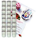 24er Set Sturzglas 435 ml Marmeladenglas Einmachglas Einweckglas To 82 silberner Deckel incl. Diamant-Zucker Gelierzauber Rezeptheft_Bild_1