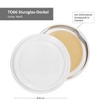 50er Set Deckel To 66 weiß passend für 125ml Gläser incl. Diamant-Zucker Gelierzauber Rezeptheft_Bild_2