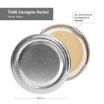 50er Set Deckel To 66 Silber Dekor passend für 125ml Gläser incl. Diamant-Zucker Gelierzauber Rezeptheft_Bild_2