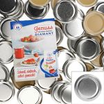 50er Set Deckel To 66 Silber Dekor passend für 125ml Gläser incl. Diamant-Zucker Gelierzauber Rezeptheft_Bild_1