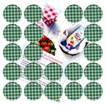 20er Set Deckel To 82 grün kariert passend für 230ml / 350ml / 435ml Gläser incl. Diamant-Zucker Gelierzauber Rezeptheft_Bild_2