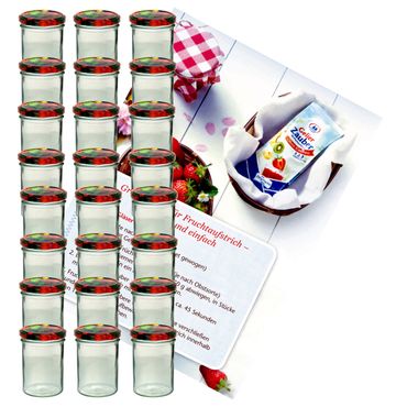 24er Set Sturzglas 435 ml Marmeladenglas Einmachglas Einweckglas To 82 Obst Deckel incl. Diamant-Zucker Gelierzauber Rezeptheft_Bild_2