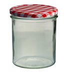 24er Set Sturzglas 350 ml Marmeladenglas Einmachglas Einweckglas To 82 rot karierter Deckel incl. Diamant-Zucker Gelierzauber Rezeptheft_Bild_2