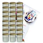 24er Set Sturzglas 350 ml Marmeladenglas Einmachglas Einweckglas To 82 goldener Deckel incl. Diamant-Zucker Gelierzauber Rezeptheft_Bild_1