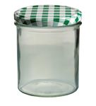 12er Set Sturzglas 350 ml Marmeladenglas Einmachglas Einweckglas To 82 grün karierter Deckel incl. Diamant-Zucker Gelierzauber Rezeptheft_Bild_2