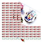 100er Set Sturzglas 125 ml Marmeladenglas Einmachglas Einweckglas To 66 rot karierter Deckel incl. Diamant-Zucker Gelierzauber Rezeptheft_Bild_1