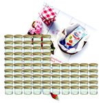 75er Set Sturzglas 125 ml Marmeladenglas Einmachglas Einweckglas To 66 goldener Deckel incl. Diamant-Zucker Gelierzauber Rezeptheft_Bild_2