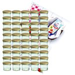 50er Set Sturzglas 125 ml Marmeladenglas Einmachglas Einweckglas To 66 goldener Deckel incl. Diamant-Zucker Gelierzauber Rezeptheft_Bild_1